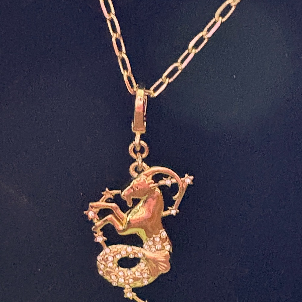 Gold Capricorn Pendant Necklace